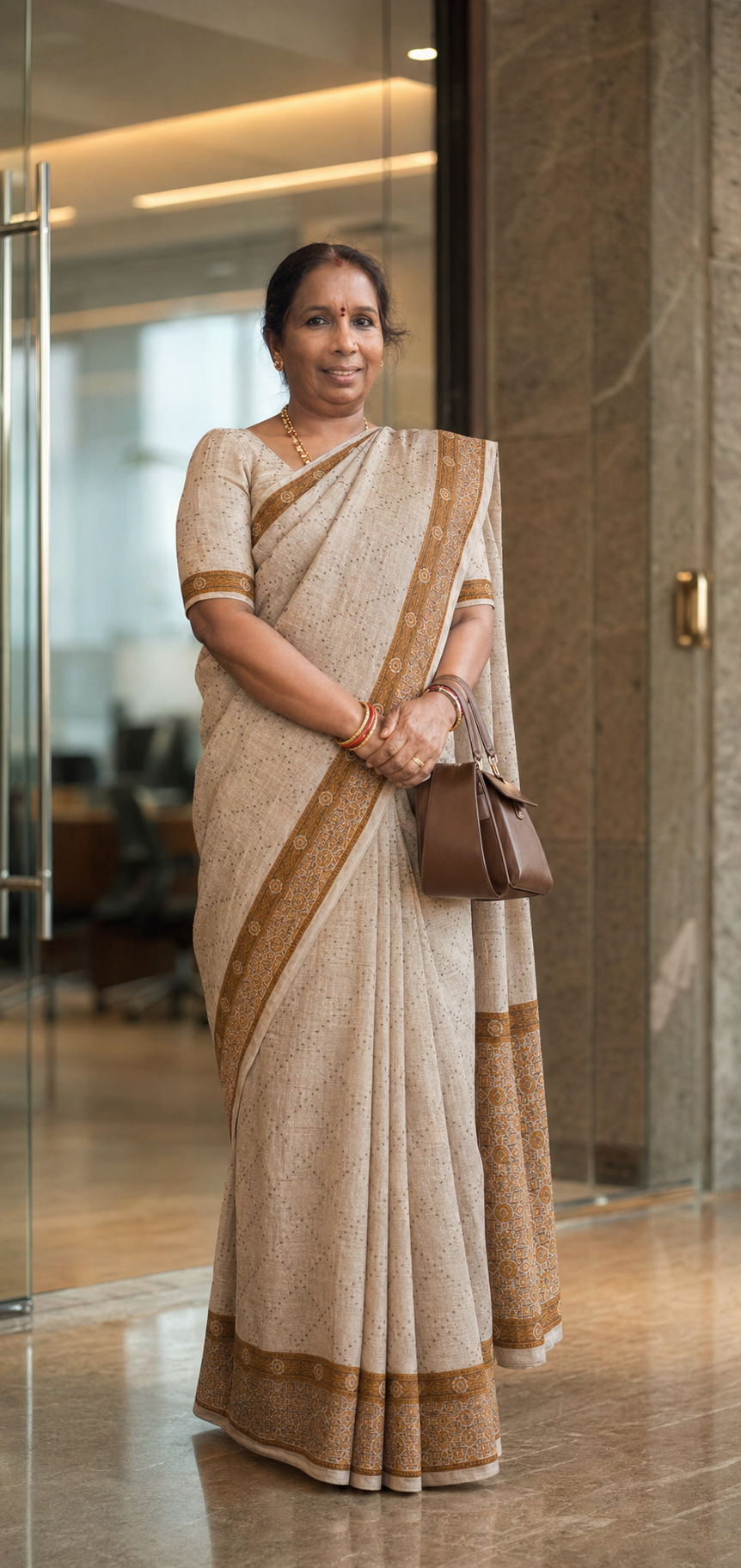 Cotton Silk Saree | Lightweight Handwoven Ethnic Wear (Beige)