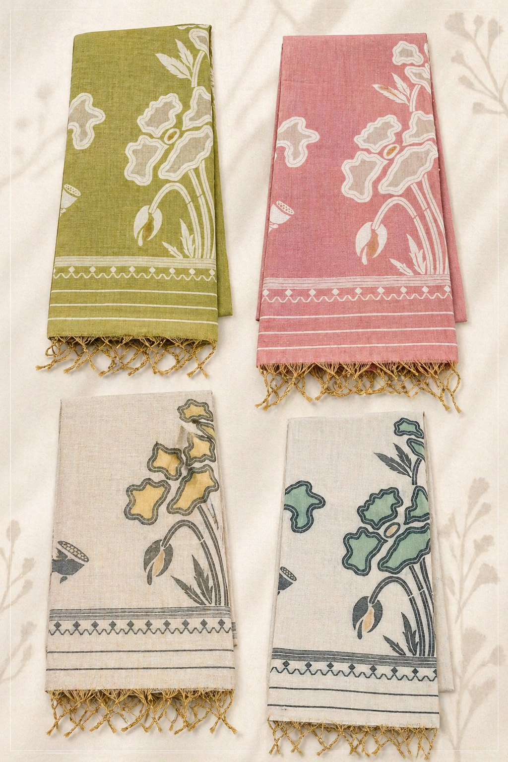 Cotton Silk Saree | Lightweight Handwoven Office Wear (Half White and Mustard)