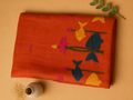 Matka Muslin Jamdani - Orange with fish