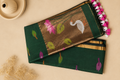 Linen Silk Jamdani - Beautiful green