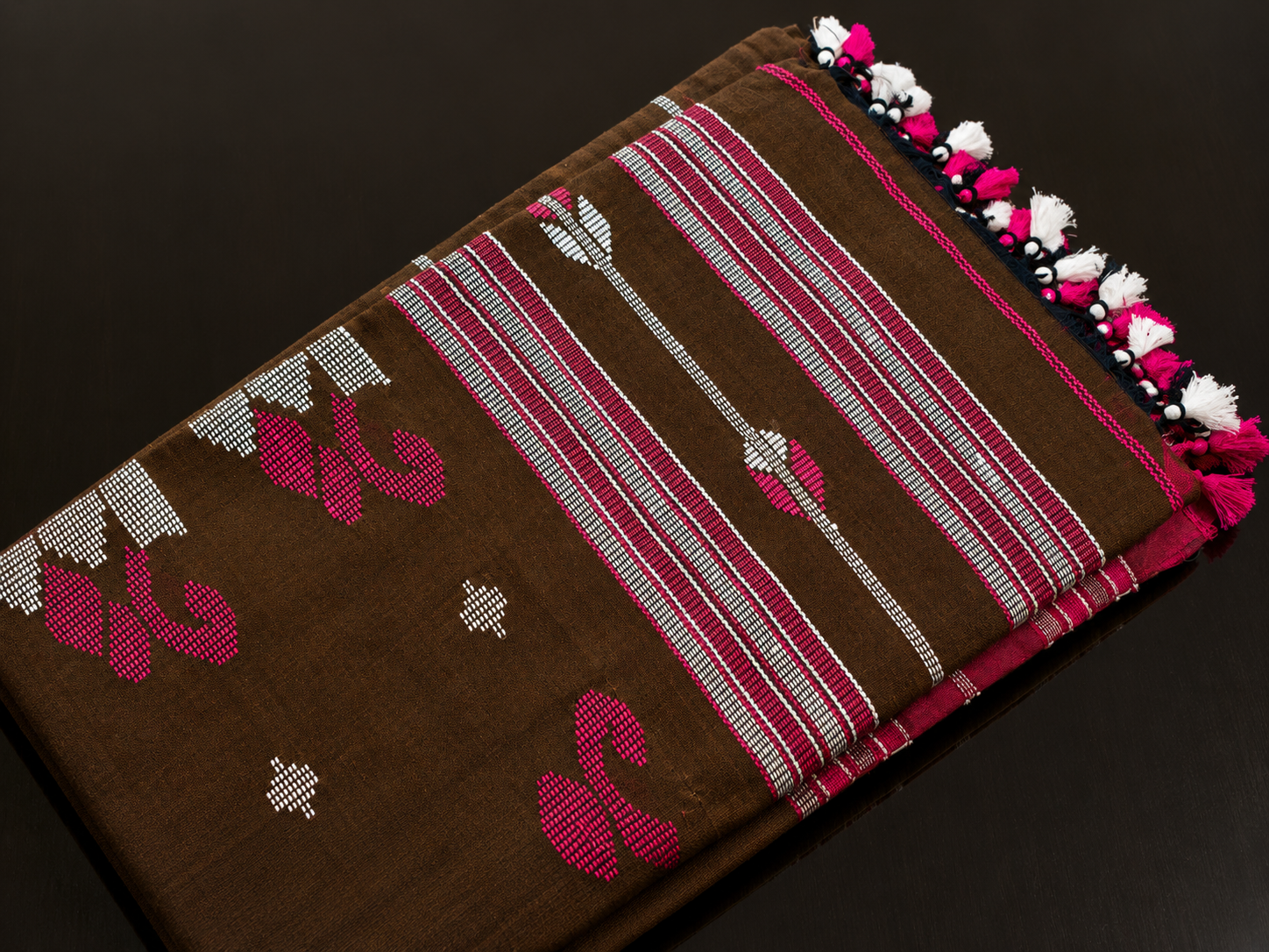 Bangladeshi Cotton Saree (Brown) | Handwoven Everyday Ethnic Wear