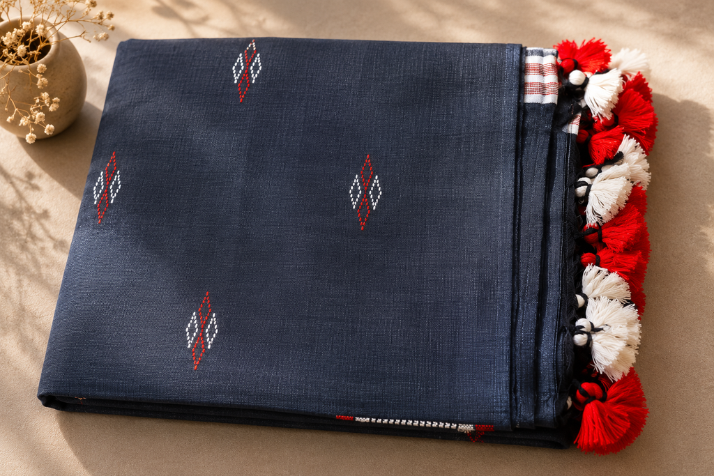 Bangladeshi Cotton Saree (Grey) | Handwoven Everyday Ethnic Wear