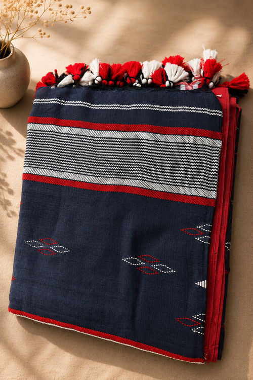 Bangladeshi Cotton Saree (Grey) | Handwoven Everyday Ethnic Wear