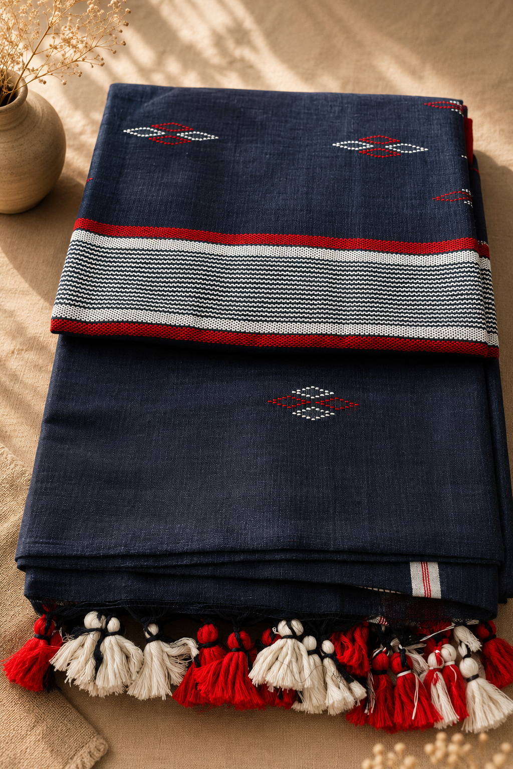 Bangladeshi Cotton Saree (Grey) | Handwoven Everyday Ethnic Wear