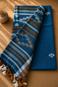 Bangladeshi Cotton Saree (Blue) | Handwoven Everyday Ethnic Wear