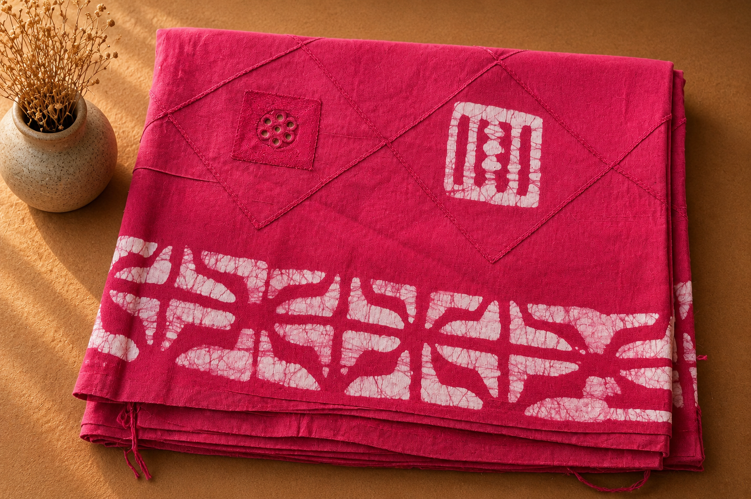 Cotton Saree | Handloom Everyday Wear (Pink)