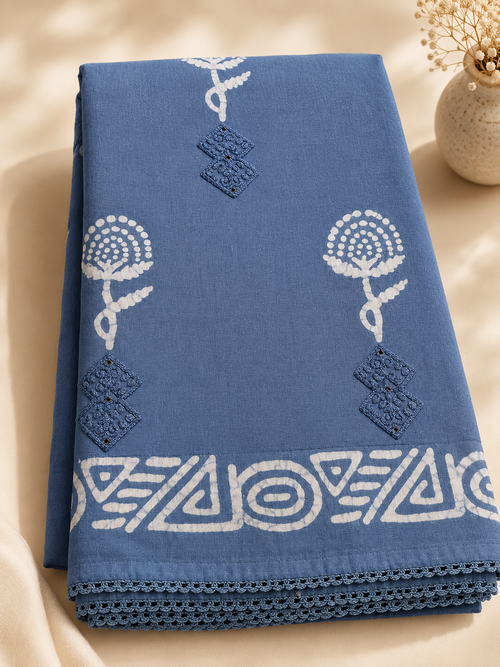 Cotton Saree | Handloom Everyday Wear (Blue)