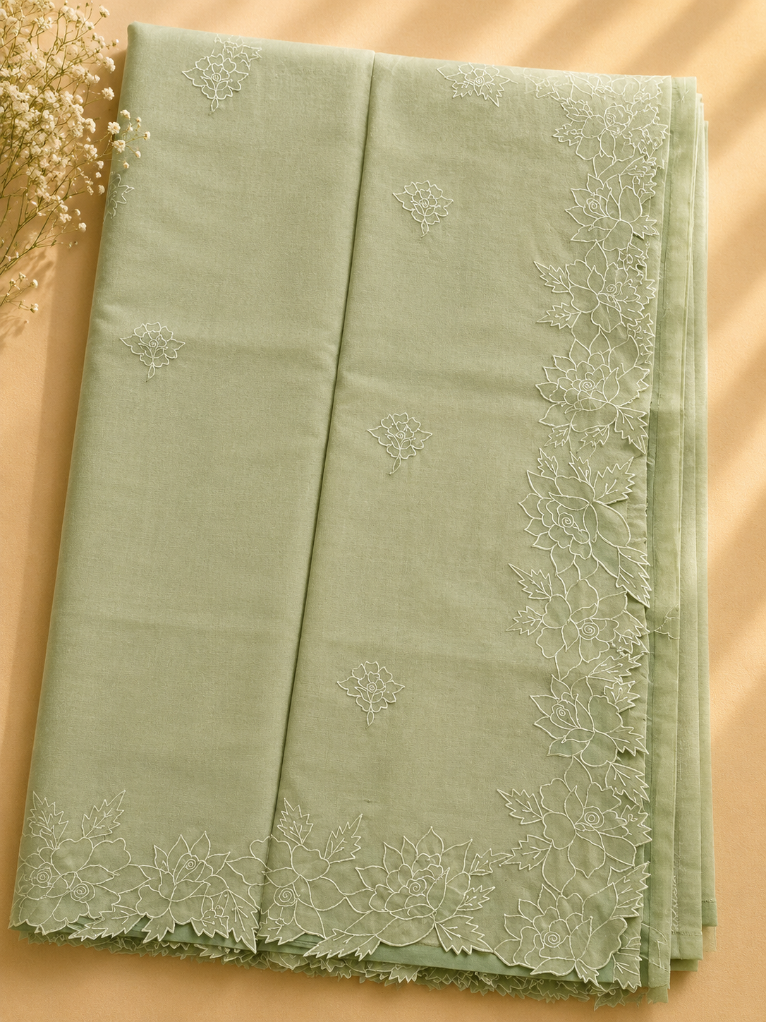 Tissue Organza Saree (Green) – Lightweight & Elegant