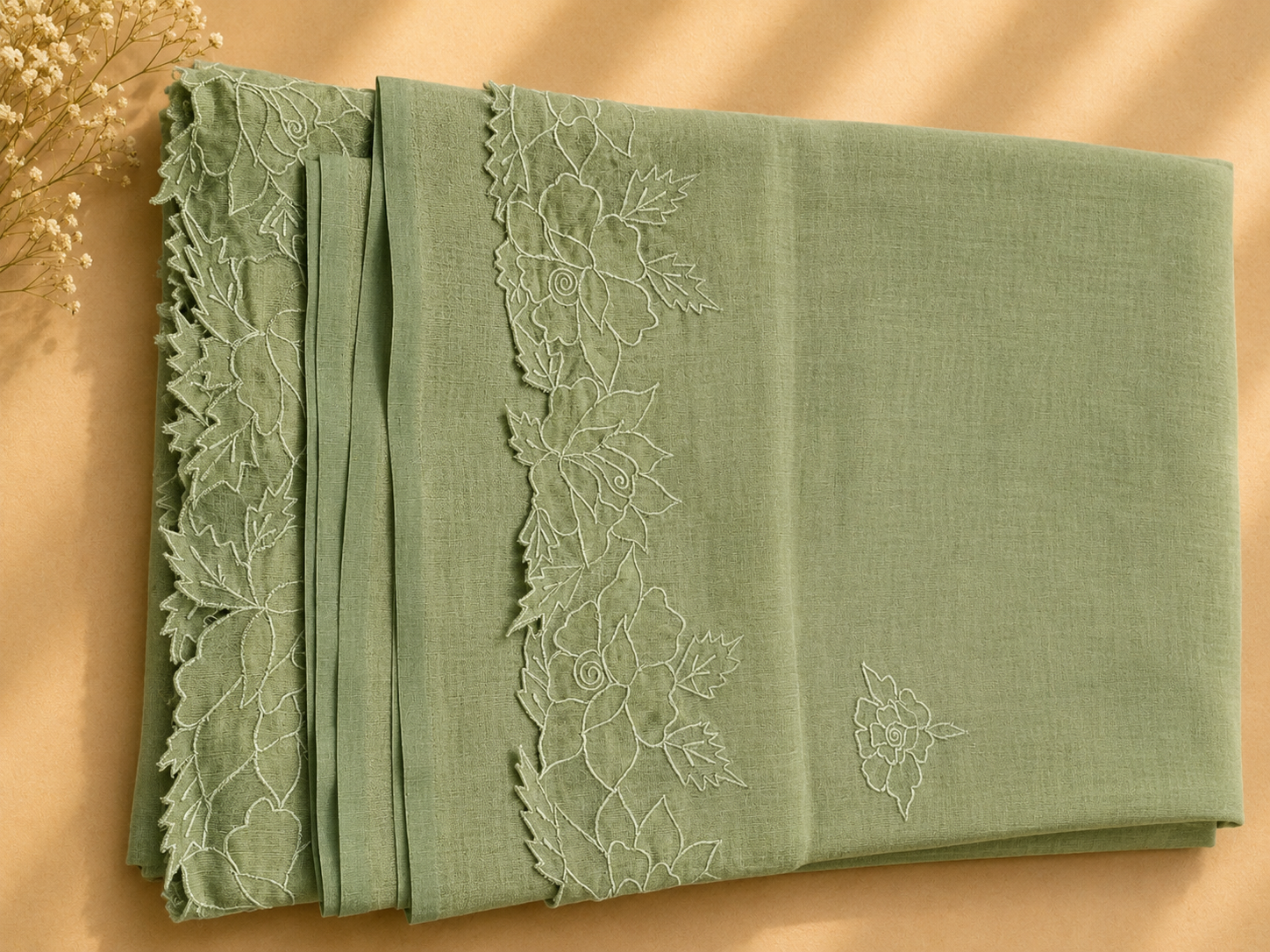 Tissue Organza Saree (Green) – Lightweight & Elegant