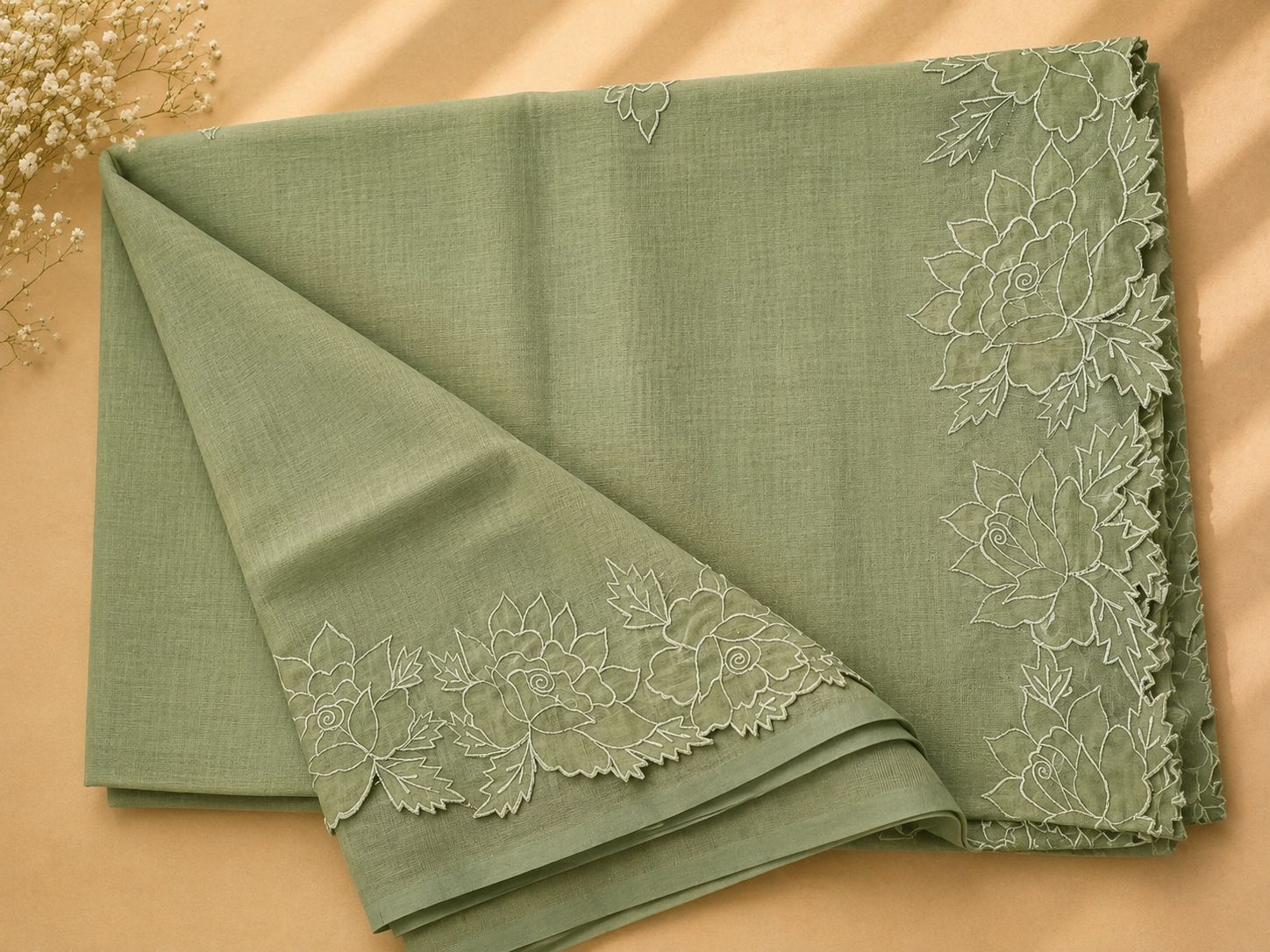 Tissue Organza Saree (Green) – Lightweight & Elegant
