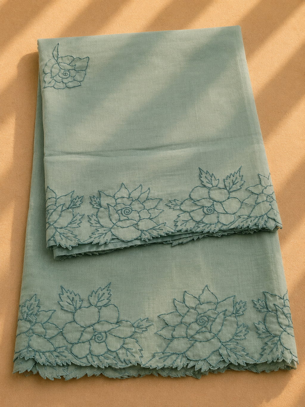 Tissue Organza Saree (Turquoise) – Lightweight & Elegant
