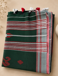 Bangladeshi Cotton Sarees (Green & White)