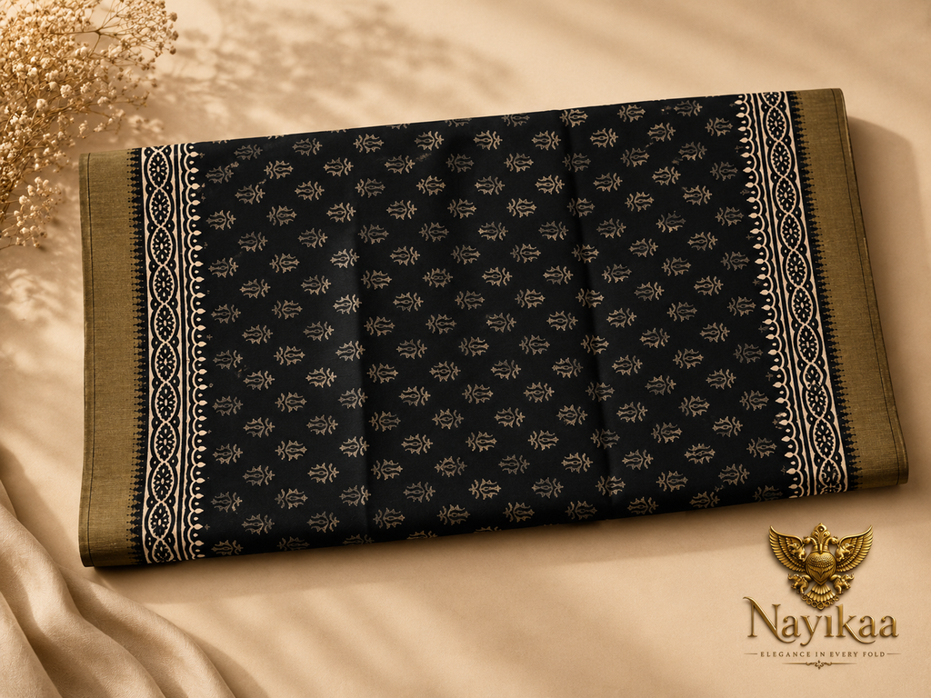 Cotton Saree | Office Wear (Black)
