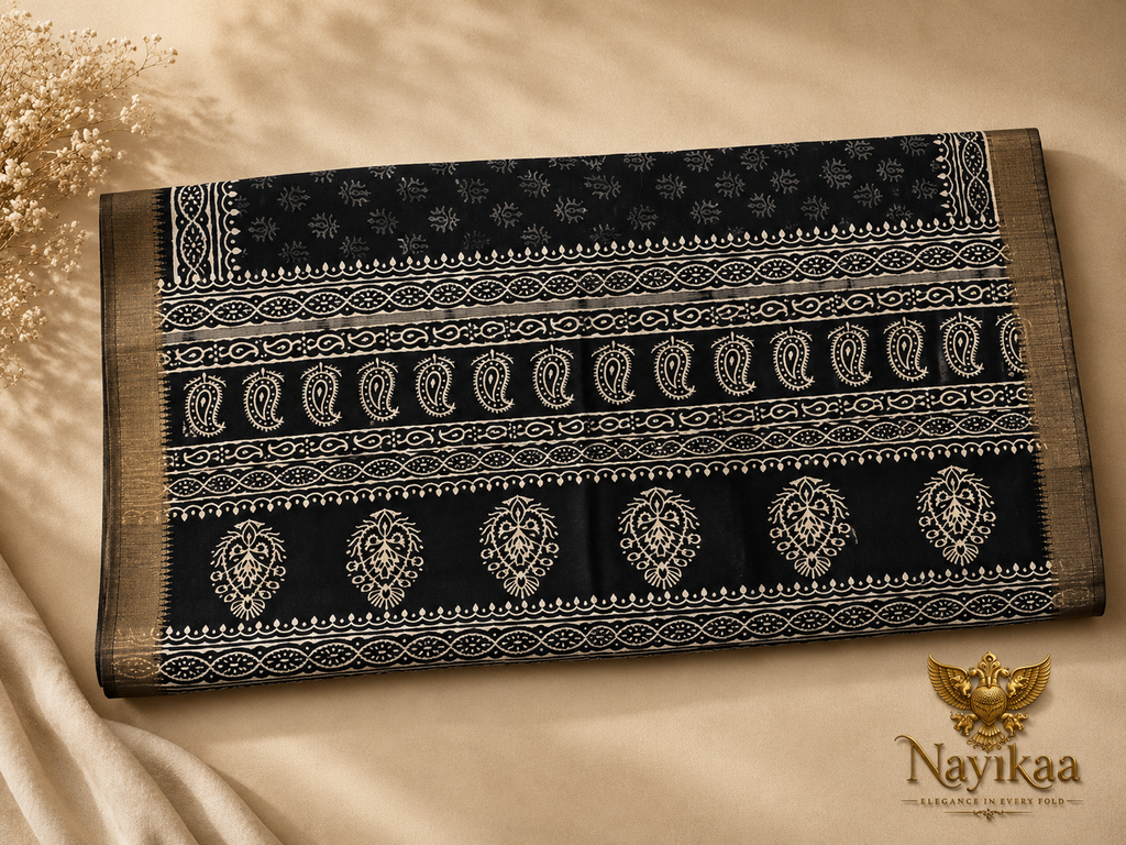 Cotton Saree | Office Wear (Black)