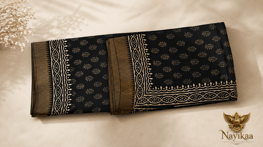 Cotton Saree | Office Wear (Black)