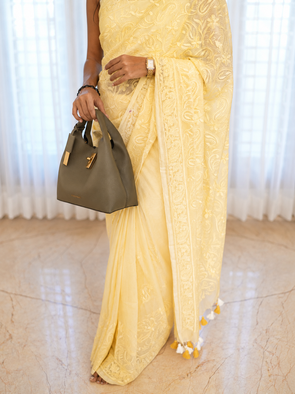 Chikankari Mul Cotton Saree