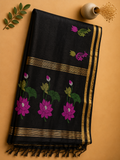 Nisha Padma – Black Matka Silk Jamdani Saree