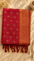 Assam Tussar Silk Saree (Maroon) | Handwoven Traditional Ethnic Wear