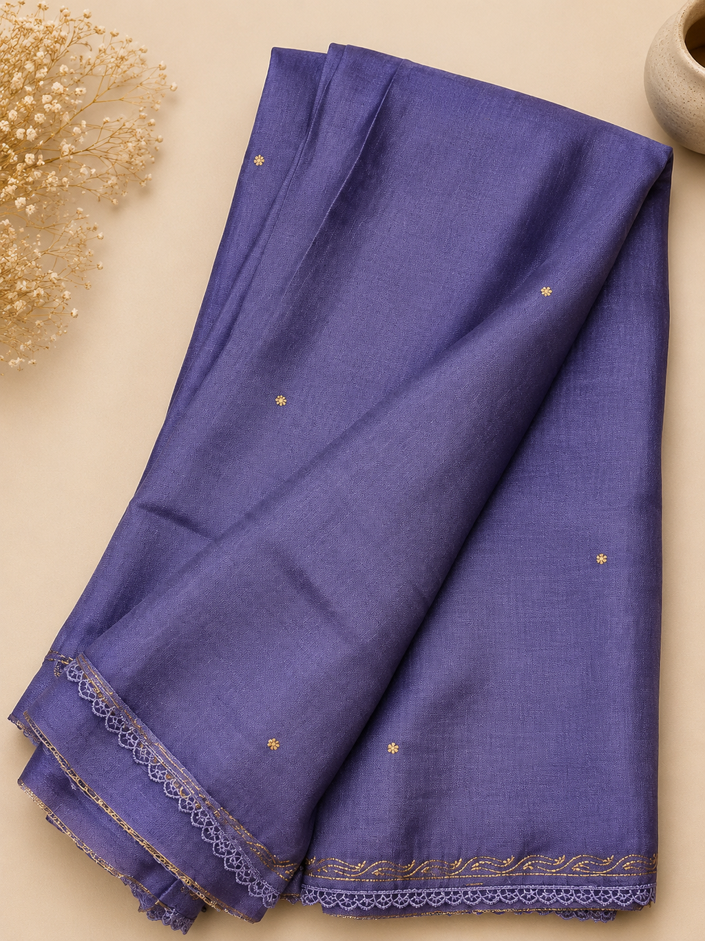 Jute Silk Saree (Purple)