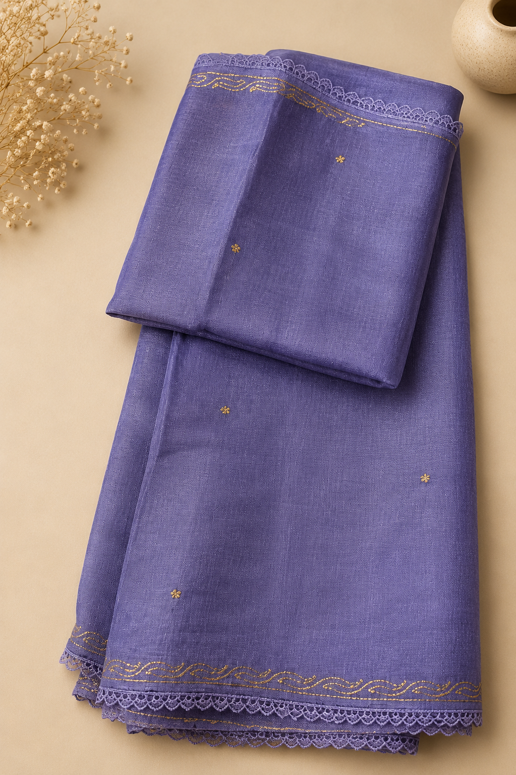 Jute Silk Saree (Purple)