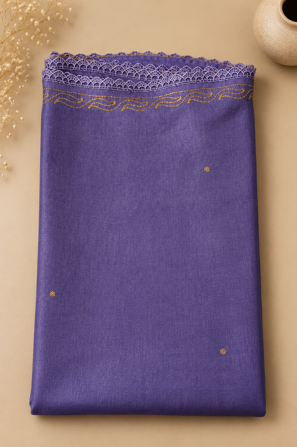 Jute Silk Saree (Purple)