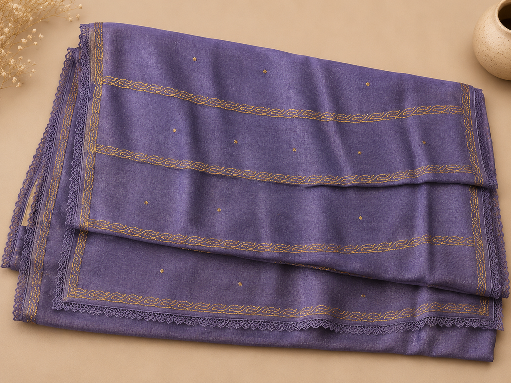 Jute Silk Saree (Purple)