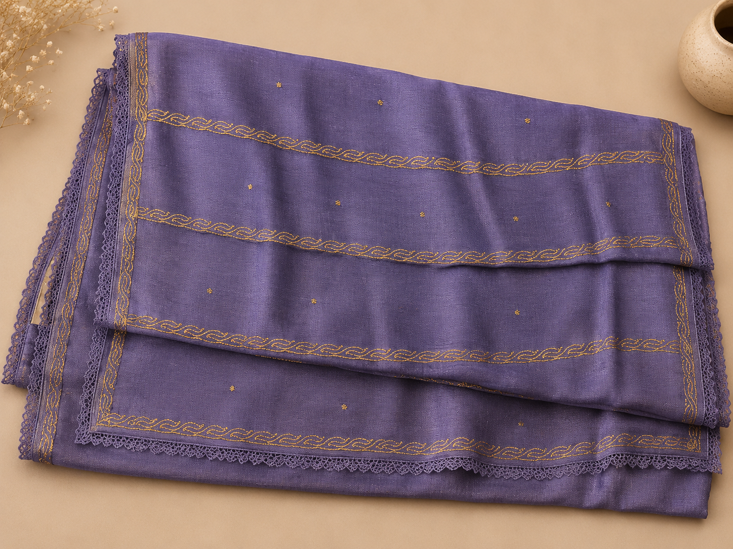 Jute Silk Saree (Purple)
