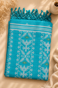 Pure Jamdani Tussar Silk Saree (Turquoise)