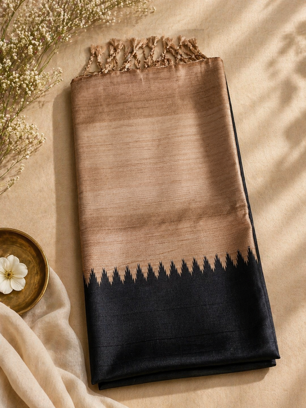 Cotton Silk Saree (Black) | Handwoven Everyday Elegance