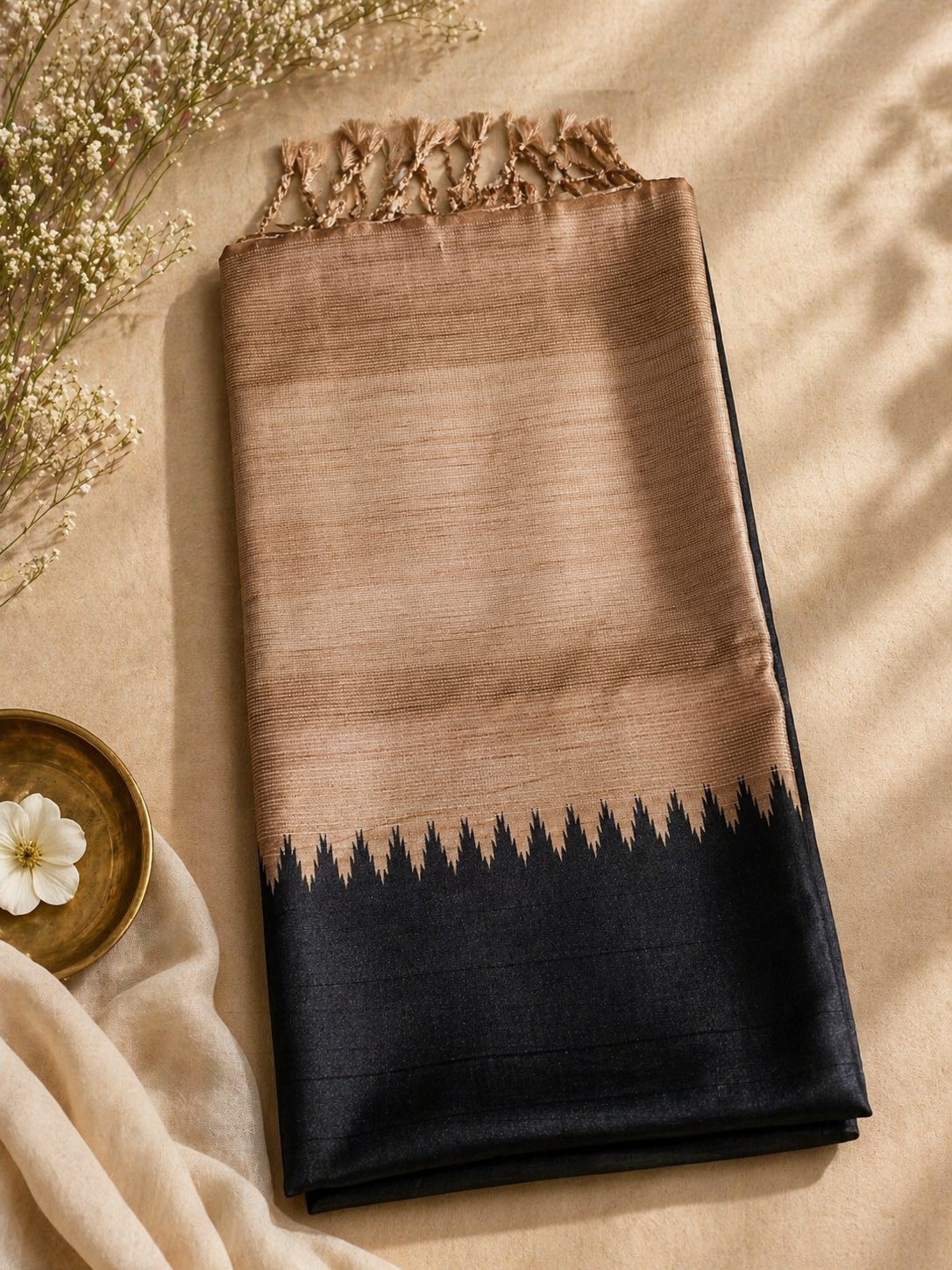 Cotton Silk Saree (Black) | Handwoven Everyday Elegance