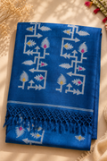 Pure Jamdani Tussar Silk Saree (Blue)