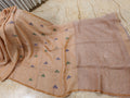 Komala Tara Peach Linen Silk Jamdani Saree