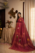 Gulabi Pakhi – Rose Pink Matka Silk Jamdani Saree