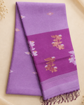 Matka Muslin Jamdani - Purple  floral accents