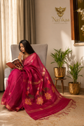 Gulabi Gulzaar – Dark Pink Matka Silk Jamdani Saree