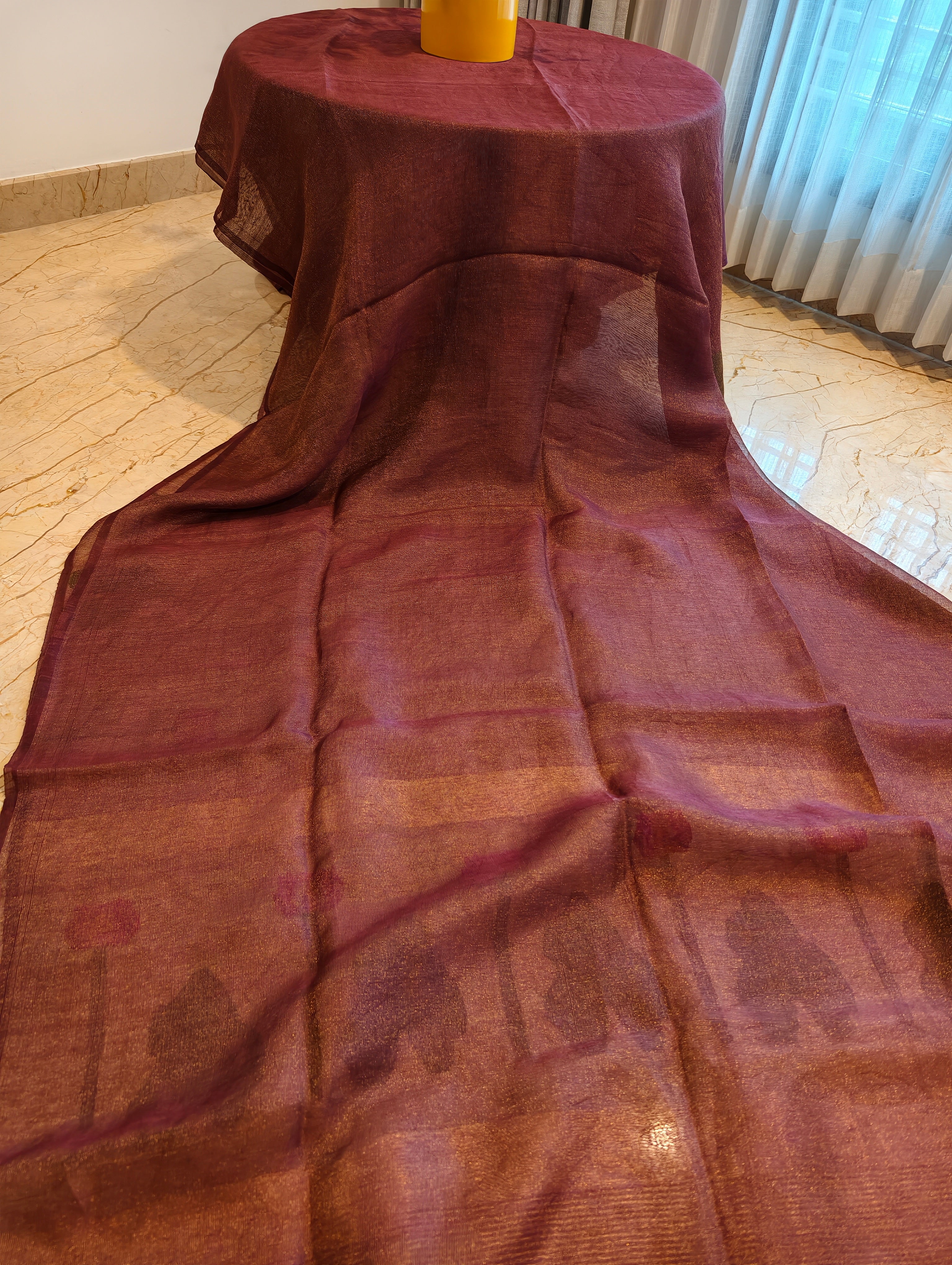 Padma Mocha – Brown Matka Silk Jamdani Saree