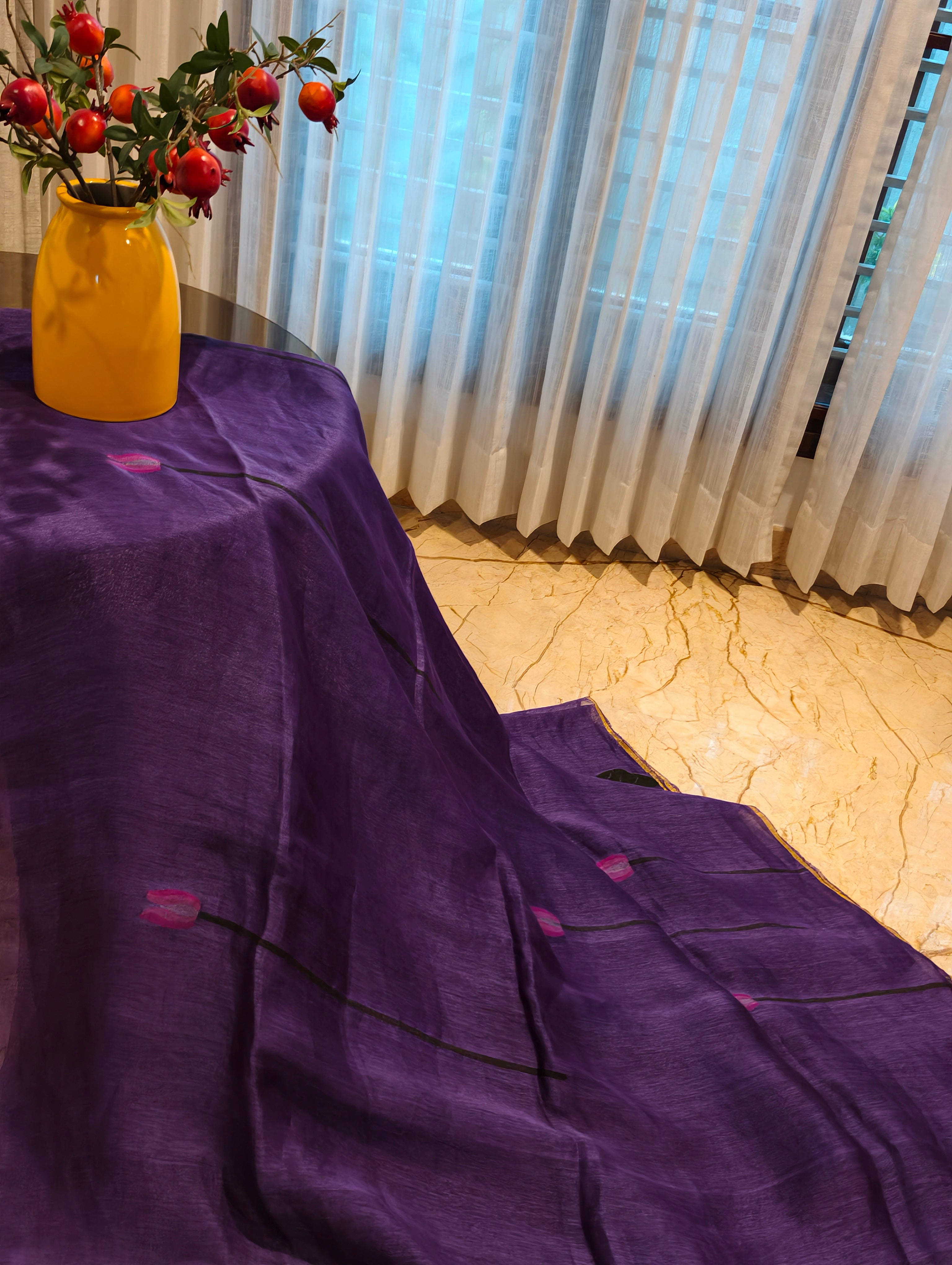 Jamuni Padma – Purple Matka Silk Jamdani Saree