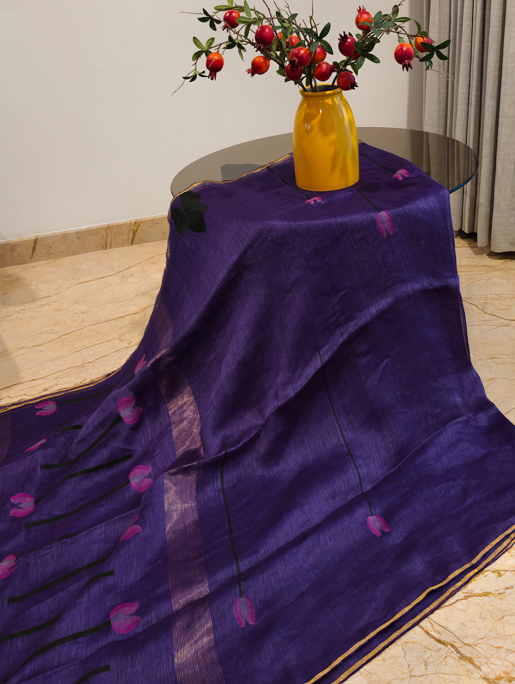Jamuni Padma – Purple Matka Silk Jamdani Saree