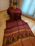 Padma Mocha – Brown Matka Silk Jamdani Saree